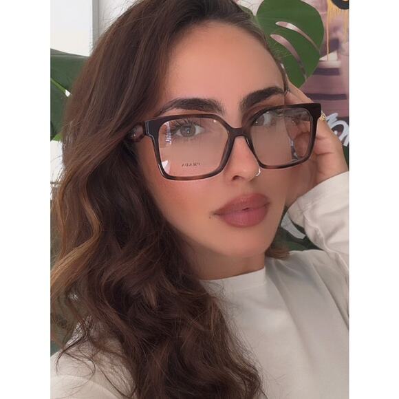NEW Prada PR B03V Mauve Powder Square Eyeglasses Frames - Picture 1 of 5